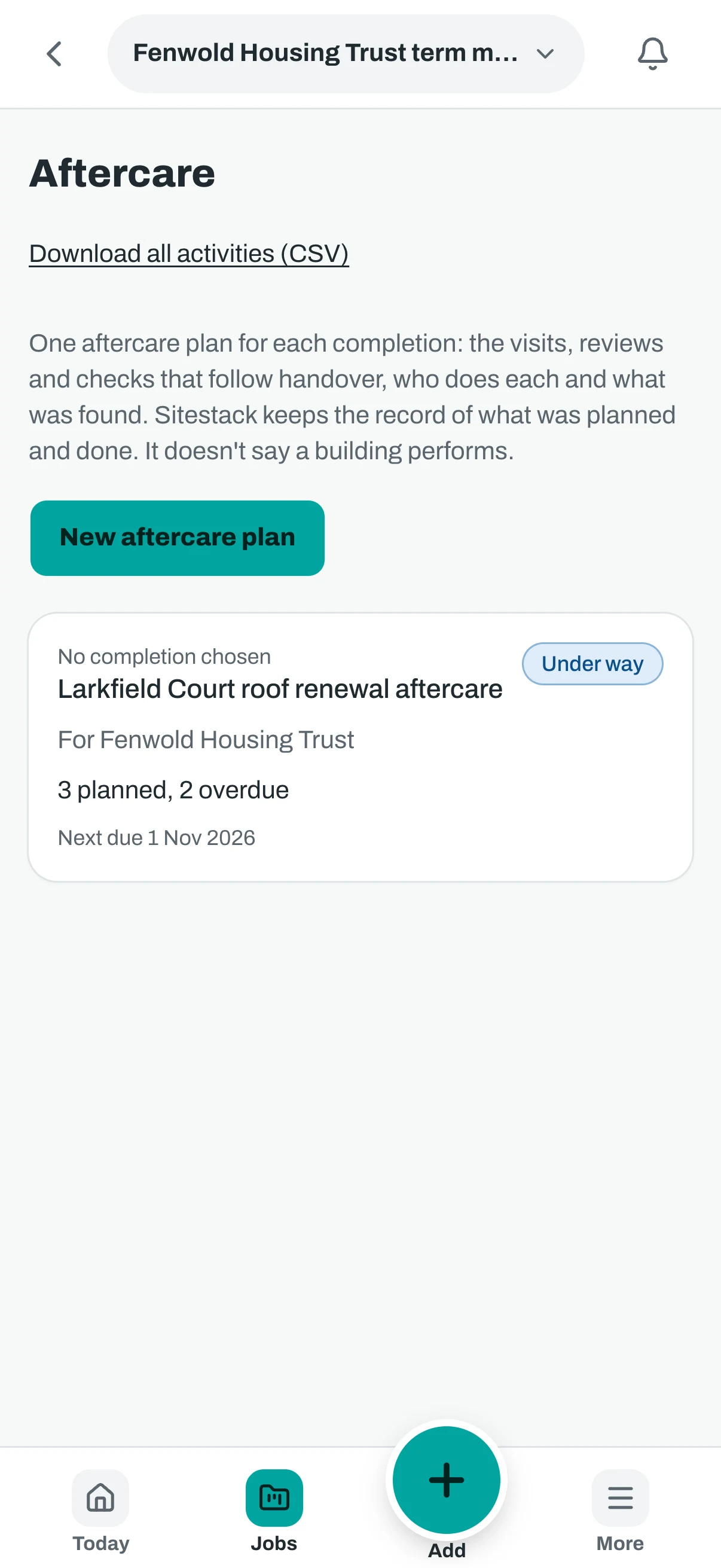The same aftercare page on a phone.